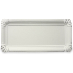 Pappteller eckig - 16x34cm TOPKRAFT, papierbeschichtet, Frischfaser