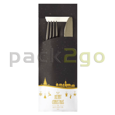 Serviettentaschen mit stoffartiger Airlaid-Serviette, Bestecktaschen - 