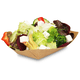 Etensbakje van gerecycled papier (composteerbaar), bruin snackbakje - 131x88x55mm