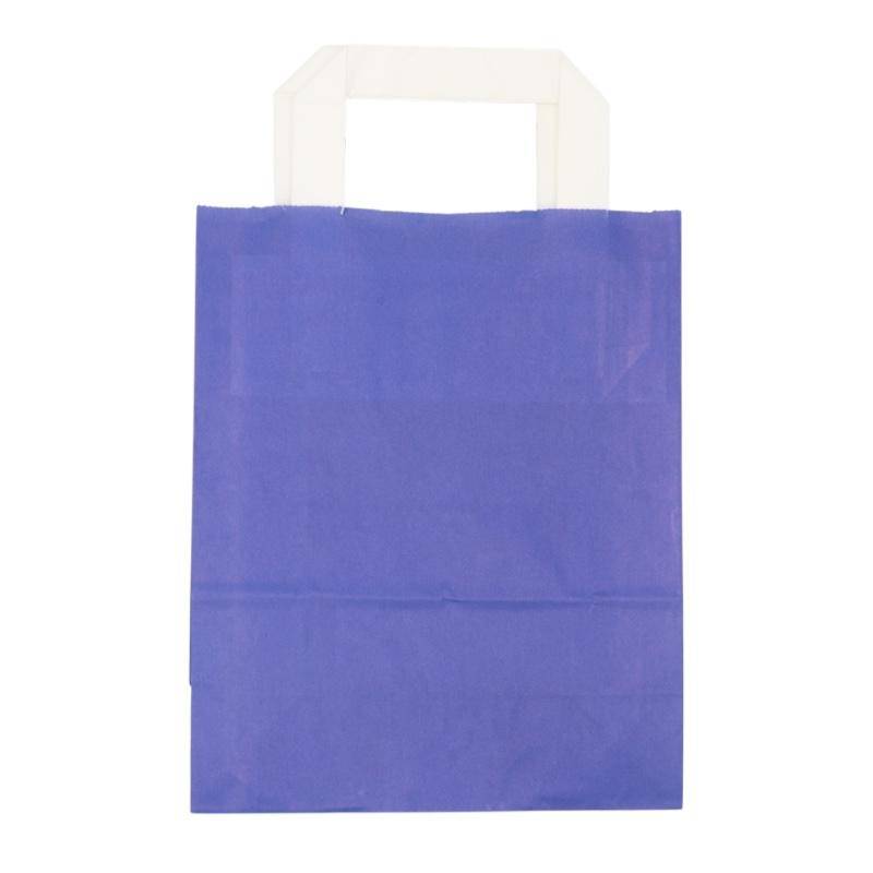 Dunkelblaue Papiertragetaschen 18+8x22cm