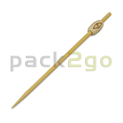 Bambusspieße mit Holzperle, Partypicker für Fingerfood, 120mm