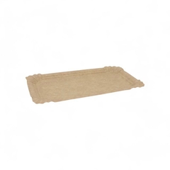 eckiger Pappteller braun 13x20cm