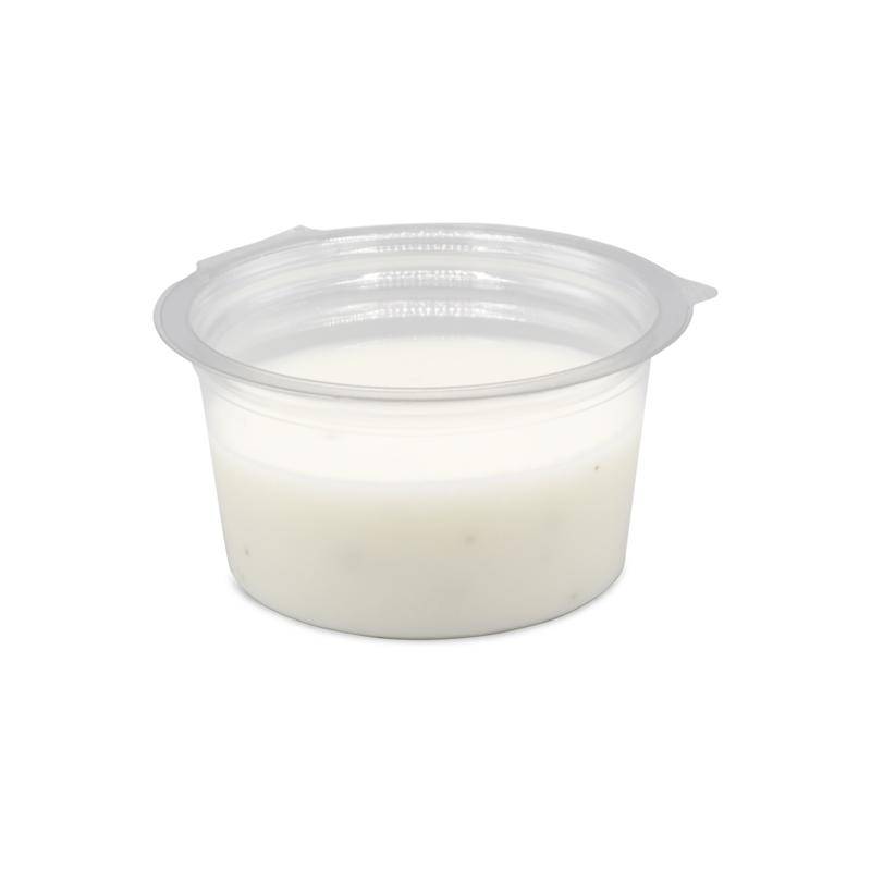 Dressingbecher rund mit Deckel 80ml gefüllt