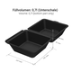 Mehrweg Burgerbox "ToGo" aus PP, schwarz - 15,7x15,7x10,4cm