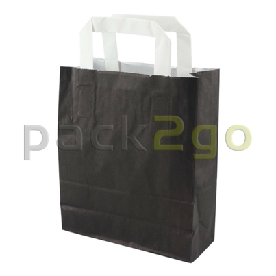 Schwarze Papiertragetasche 18+8x22cm