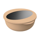 Mehrweg Schüssel "ToGo" + Deckel, rund aus PP, braun - Ø23,2x9,2cm, 2200ml