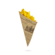 Papierspitztüten braun 2-lagig 17cm 100g Pommes - Zeitungsmotiv "Lekkerbekken"