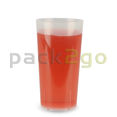 Mehrwegbecher PP transparent, leichter Mehrweg-Trinkbecher, Hartplastik - 0,4l