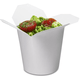 SmartServ-Box - runde Faltbox Pappe weiß - 16oz/500ml für Pasta, Döner, Asia