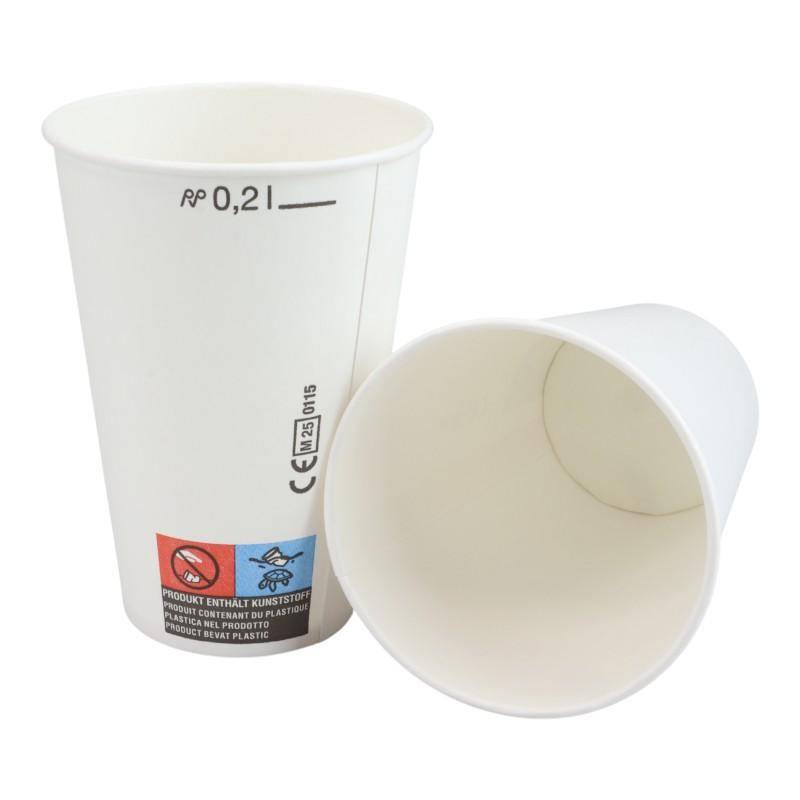 Weißer Kaltgetränkebecher 200ml aus Pappe - Gruppe