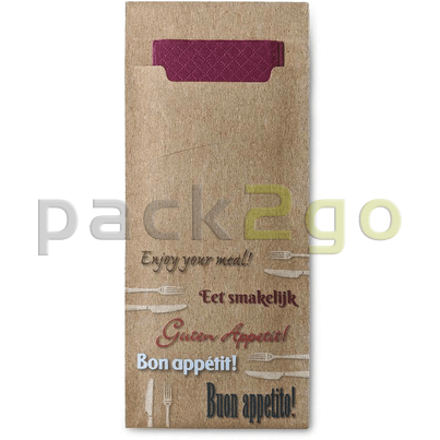 Serviettentaschen für Besteck mit Zellstoffserviette, Bestecktaschen - 