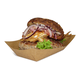 Foodtray aus Recycling-Papier (kompostierbar), braune Snackschale - 105x73x45mm