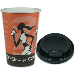 SPARSET - Coffee To Go Kaffeebecher "Coffee Grabbers" - 10oz, 250ml, Pappbecher mit schwarzem Deckel