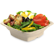 Schalen van bagasse, rechthoekig (composteerbaar), "Be Pulp" - 18x18cm, 750ml