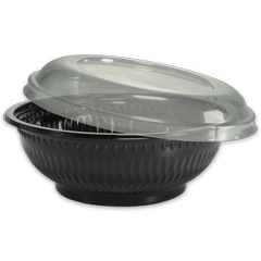 Salatschale rund schwarz - 610ml inklusive Deckel