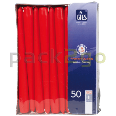 Spitzkerzen (GIES) - Kirschrot, 245 / 23mm Gastro 100 Stück