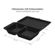 Mehrweg Menübox "ToGo" Medium, 2-geteilt aus PP, schwarz - 24,6x15,7x6,1cm, 800ml