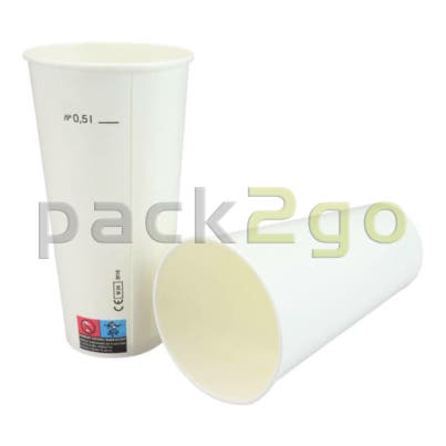 Weißer Kaltgetränkebecher 500ml aus Pappe - Gruppe