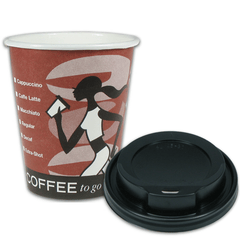 SPARSET - Coffee To Go Kaffeebecher "Coffee Grabbers" - 12oz, 300ml, Pappbecher mit schwarzem Deckel