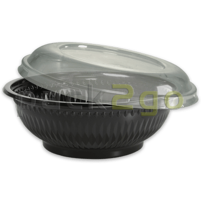 Salatschale rund schwarz - 610ml inklusive Deckel