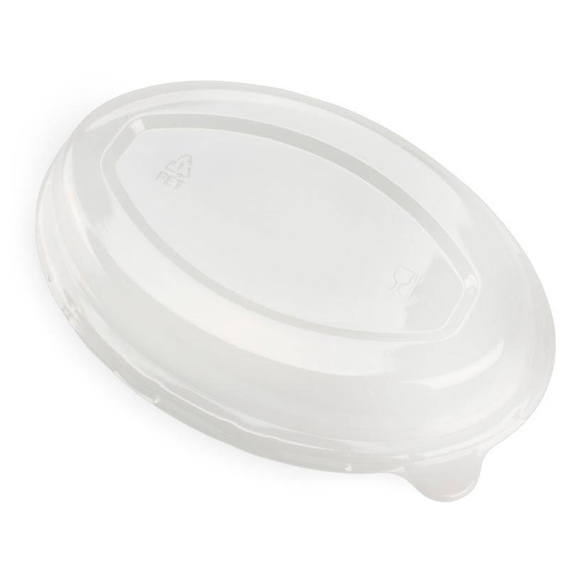 Deckel rPET für Schale aus Bagasse, oval, 