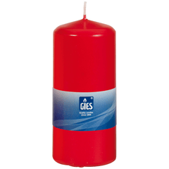 Stumpenkerzen (GIES) 13cm hoch Ø 58mm - rot