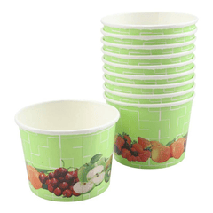 Grüner Eisbecher 140ml "Früchte" - Stapel