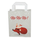 Papiertragetaschen "Santa Claus" 18+8x22cm - weißes Kraftpapier mit Weihnachtsmotiv