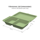 Mehrweg Menübox "ToGo" Medium, 2-geteilt aus PP, grün - 24,6x15,7x6,1cm, 800ml