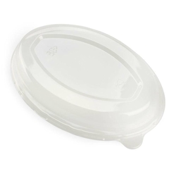 Deckel rPET für Schale aus Bagasse, oval, "Eco-Friendly" - 240x170mm