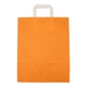 Papieren draagtassen 32+12x40cm - Kraft, oranje met wit handvat