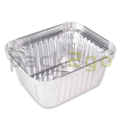Alu-Behälter - eckig 153x153mm, 542ml, Alubehälter für Menüs