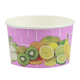 Eisbecher mit "Früchte" Motiv, 100ml, pink - Hartpapier Becher aus Pappe