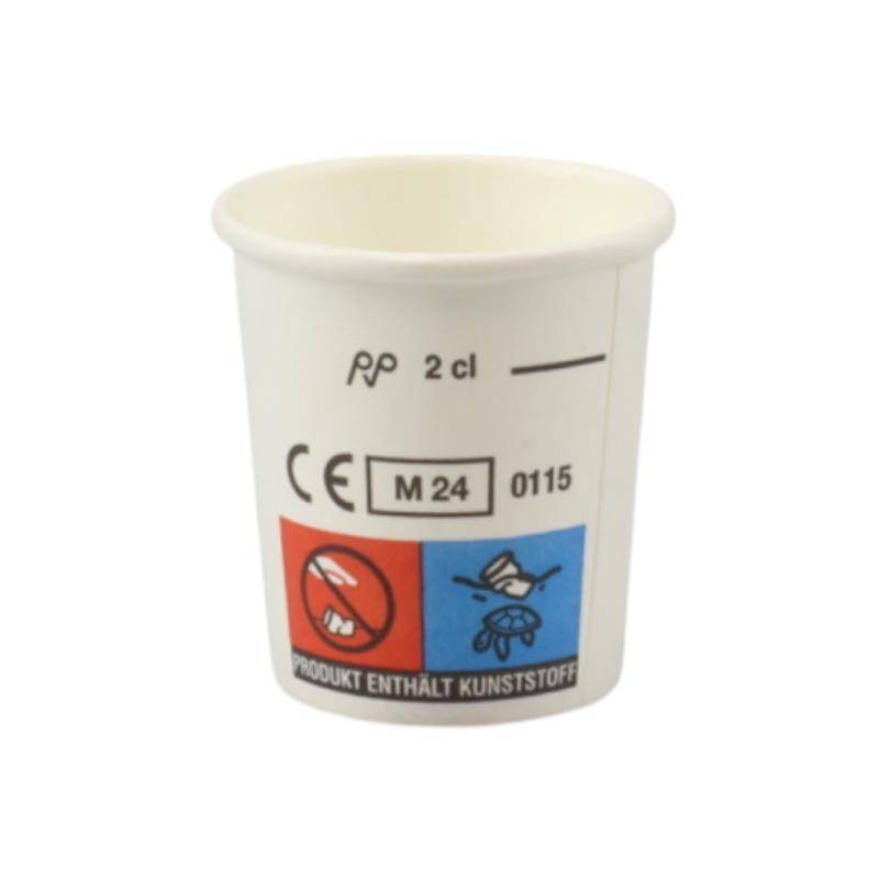 Weißer Schnapsbecher 2 cl mit SUP Logo