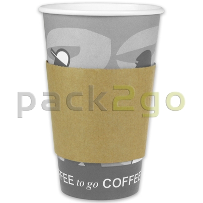 Hittebescherming voor koffiebekers 12/16/20oz, bekermanchetten karton papier (Java Jacket)