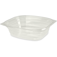 Kompostierbare Salatschale "Eco-Friendly" aus PLA - rechteckig, transparent - 750ml