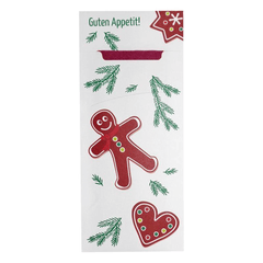 Serviettentasche "Lebkuchen" weiß-grün-rot