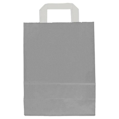 Graue Papiertragetaschen 22+10x28cm