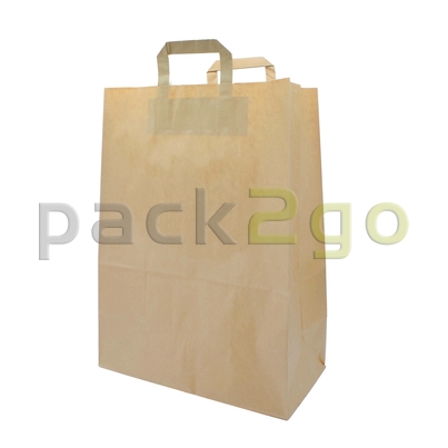 BIO papieren draagtassen 32 + 17 x 44 cm - kraft bruin