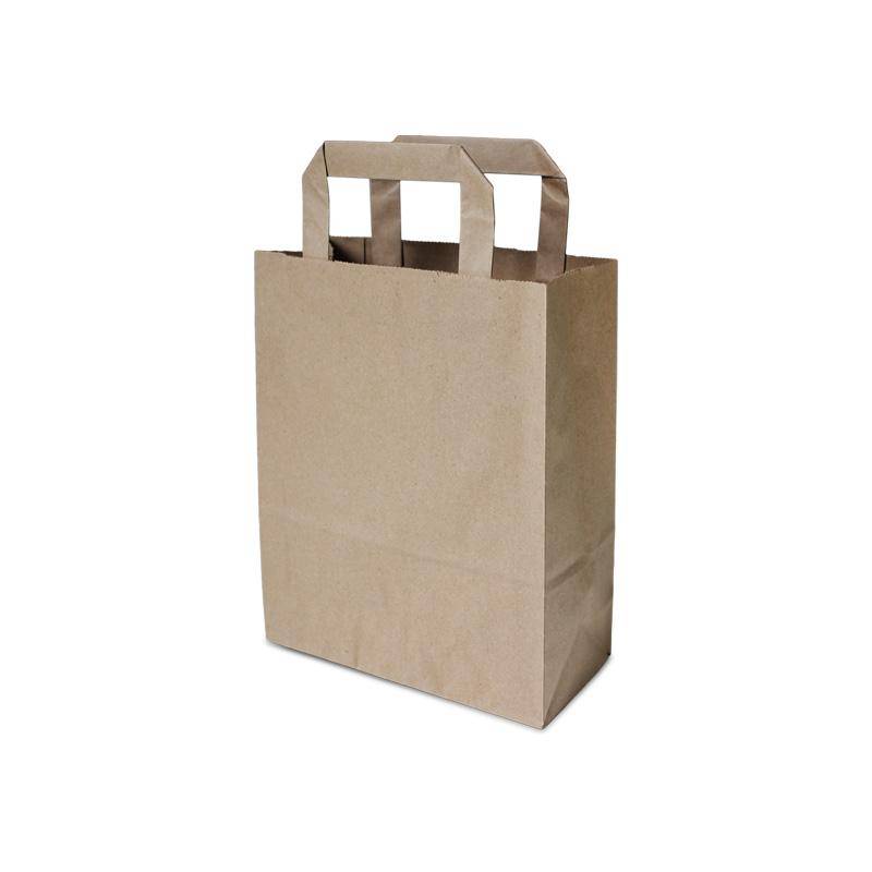 Papiertragetaschen 18+8x22cm - Kraft braun, umweltfreundlich