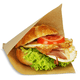 Snacktasche / Hamburgertasche, 2-seitig offen, groß, Kraftpapier - braun