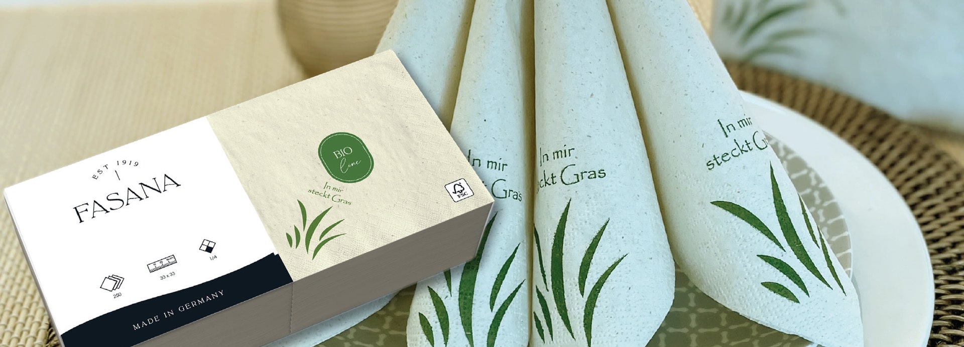 Servietten mit Grasanteil